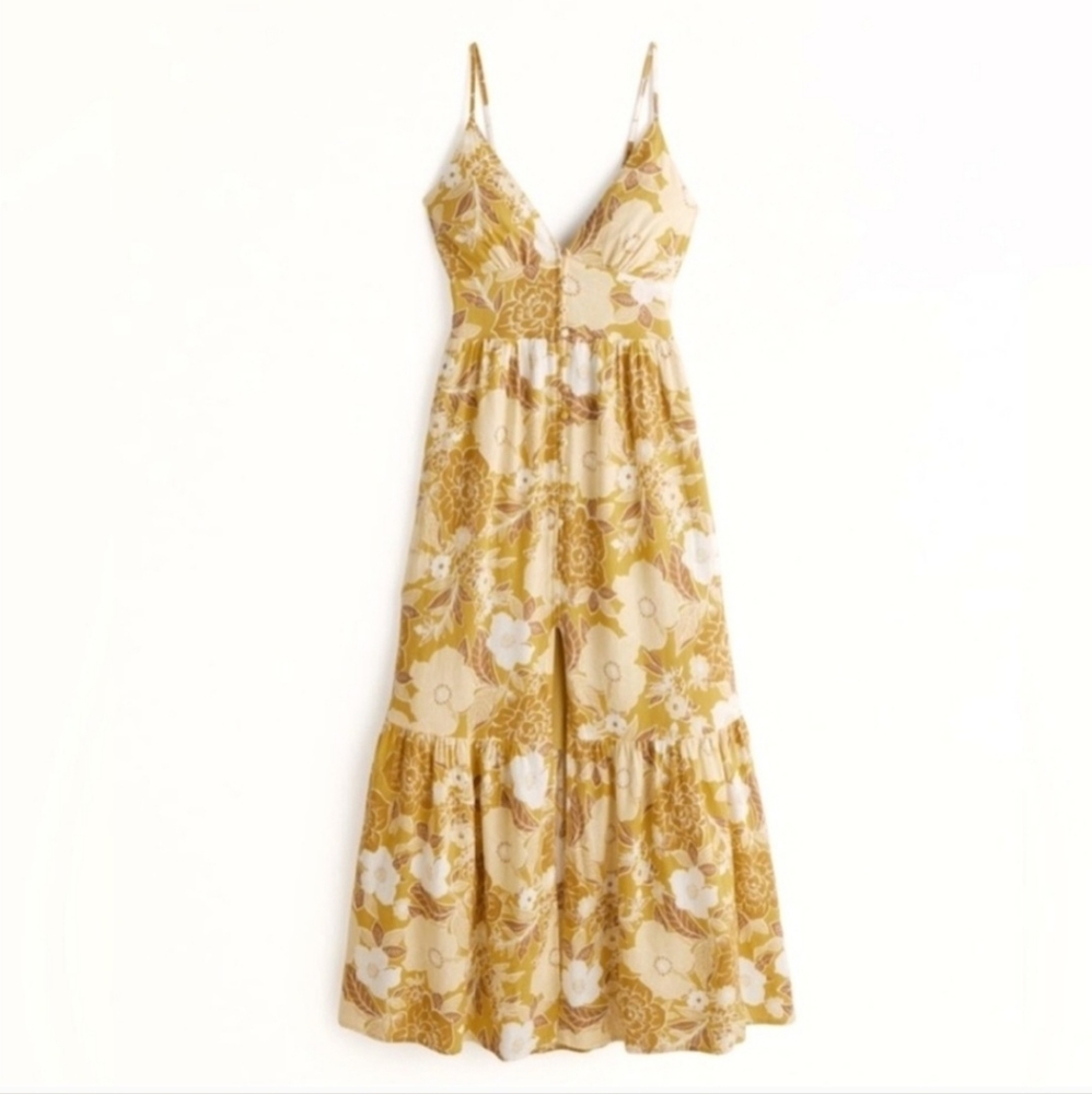 Abercrombie & Fitch Floral Maxi Dress, S, Yellow